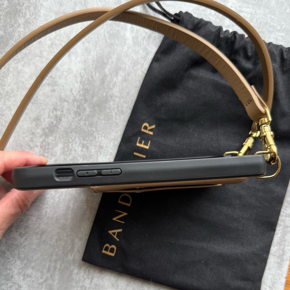 Bandolier Donna Crossbody Phone Case in Tan/ Gold for iPhone 13 - Picture 3 of 3